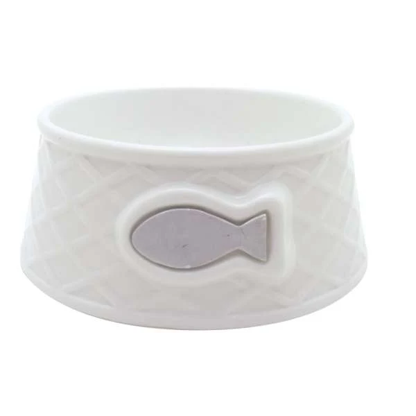 CATIT Keramiknapf, 200 ml, weiß mit Fischdesign