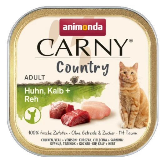 Animonda Carny Country Adult kurczak, cielęcina i sarnina - wiejska receptura w tackce 100 g