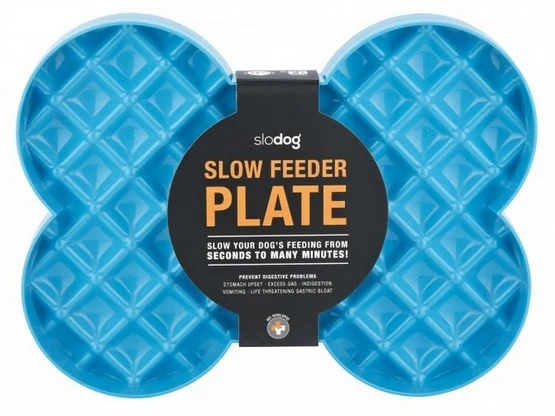 Slodog slow feeder plate - duża powierzchnia 35 x 26 cm w kolorze turkusowym