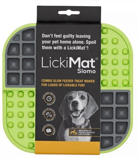 LickiMat Slomo zielony - 4 strefy na mokre i suche smakołyki