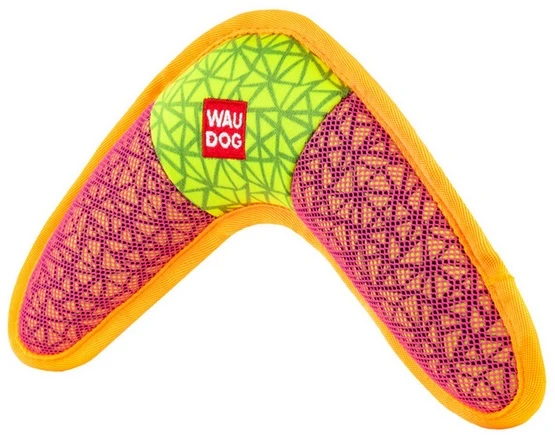 Collar WauDog Fun bumerang 24x14 cm różowy - z piszczałką i szeleszczącymi elementami