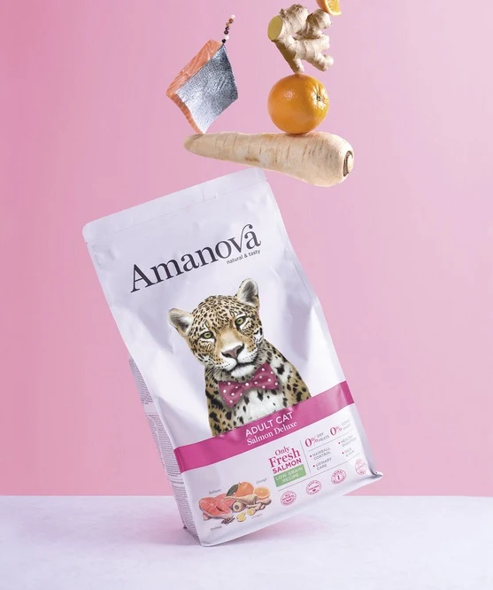 Amanova Cat Adult Salmon Deluxe - 68% świeżo przygotowanego łososia 6 kg