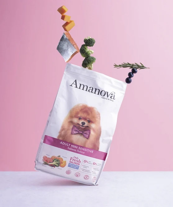Amanova dog adult mini sensitive salmon deluxe - monobiałkowa formuła z 71% świeżego łososia