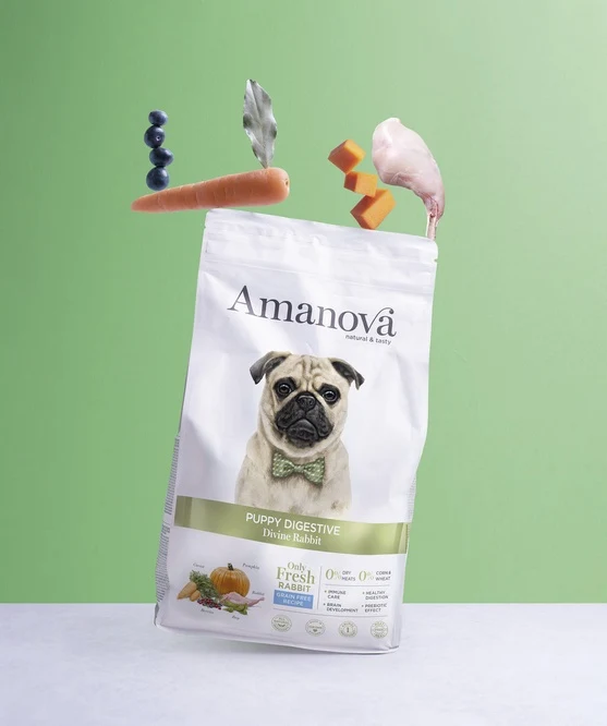 Amanova Dog Puppy Digestive Divine Rabbit - monobiałkowa karma bez zbóż dla szczeniąt