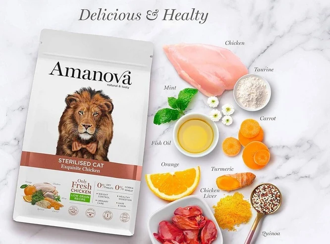 Amanova Cat Sterilised Exquisite Chicken 6kg - monobiałkowa formuła dla kotów po sterylizacji