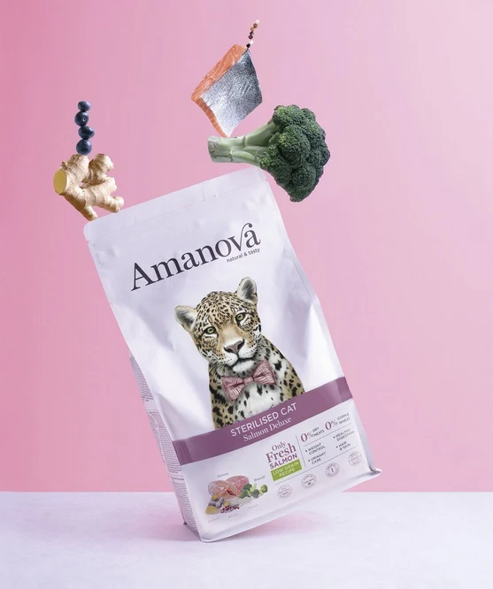 Amanova Cat Sterilised Salmon Deluxe 6 kg - 55% świeżego łososia dla kotów po sterylizacji