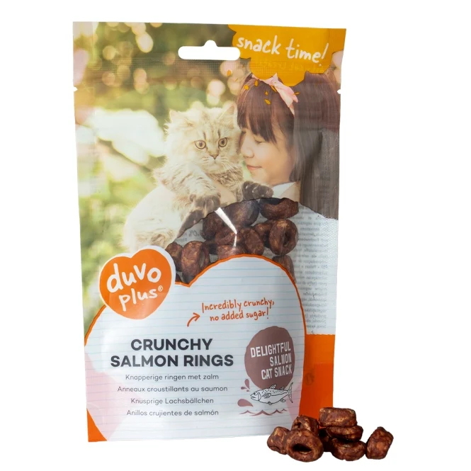 Duvoplus Cat Snack Knusprige Lachsringe 50g