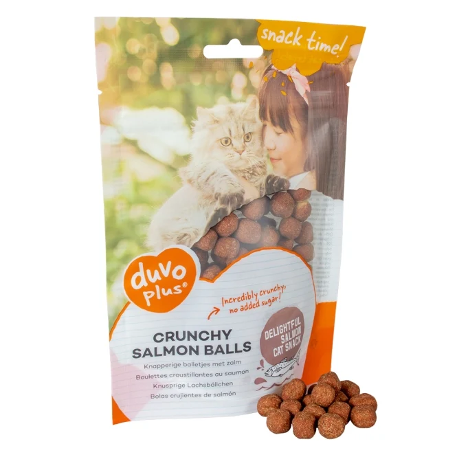 Duvoplus Cat Snack Knusprige Lachsbällchen 50g