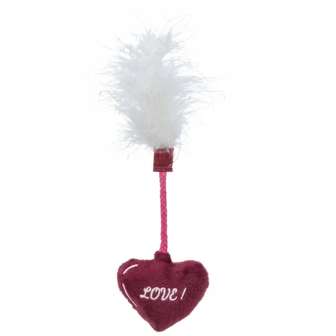 Trixie Katzenspielzeug Valentines Herz mit Federn
