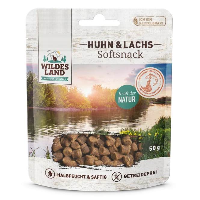 Wildes Land Cat Softsnack Huhn & Lachs 50g