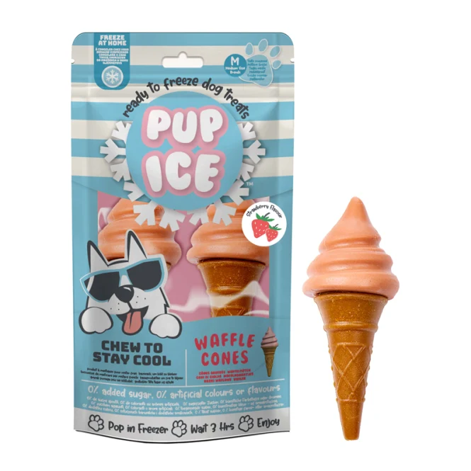 Pup Ice Waffle Cones Strawberry M