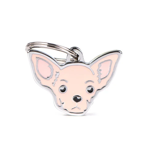 My Family Friends Chihuahua ID Tag - WHITE/3X2.2CM