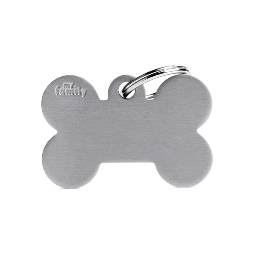 My Family Basic Aluminum Bone ID Tag - GREY/BIG