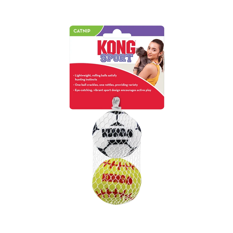 KONG Cat Sport Balls 2-pk Assorted