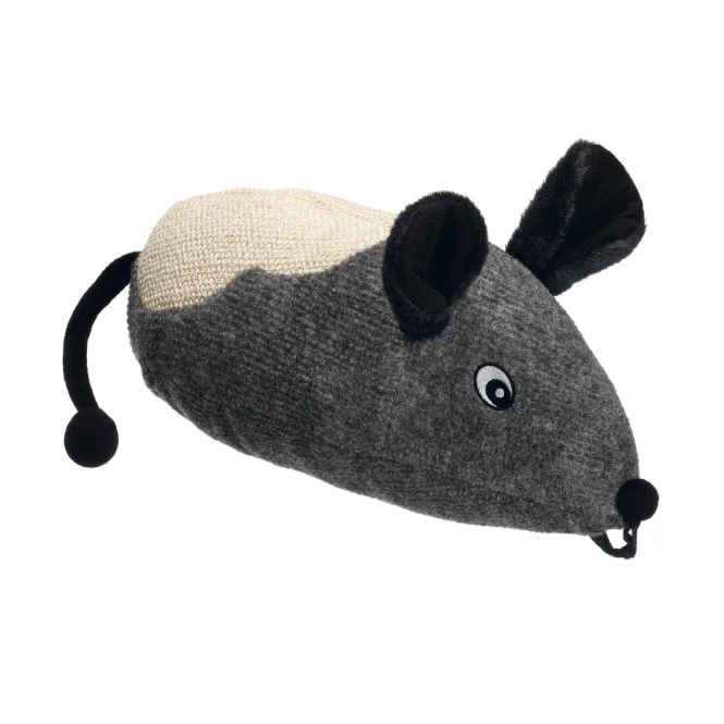 Karlie Big Mouse Kratzspielzeug - schwere Katzenmaus mit Catnip, 40 cm