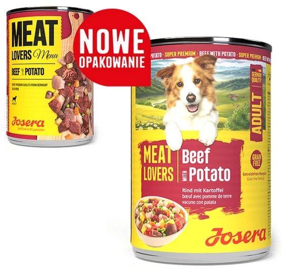Josera Pies Meat Lovers Menu Wołowina z ziemniakami puszka 400g