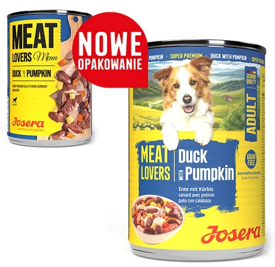 Josera Pies Meat Lovers Menu Kaczka z dynią puszka 400g