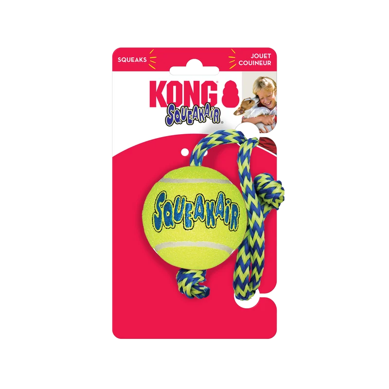 KONG Air Squeaker Tennis Ball w/rope
