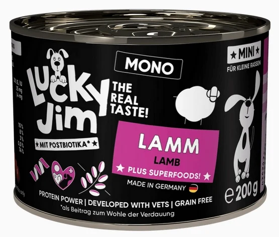 Lucky jim mono mini - jagnięcina dla małych psów - 200 g