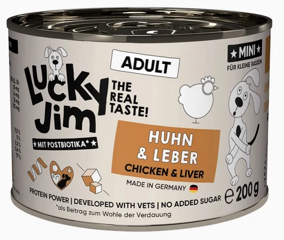 Lucky jim classic mini adult - kurczak i wątróbka dla małych psów - 200 g