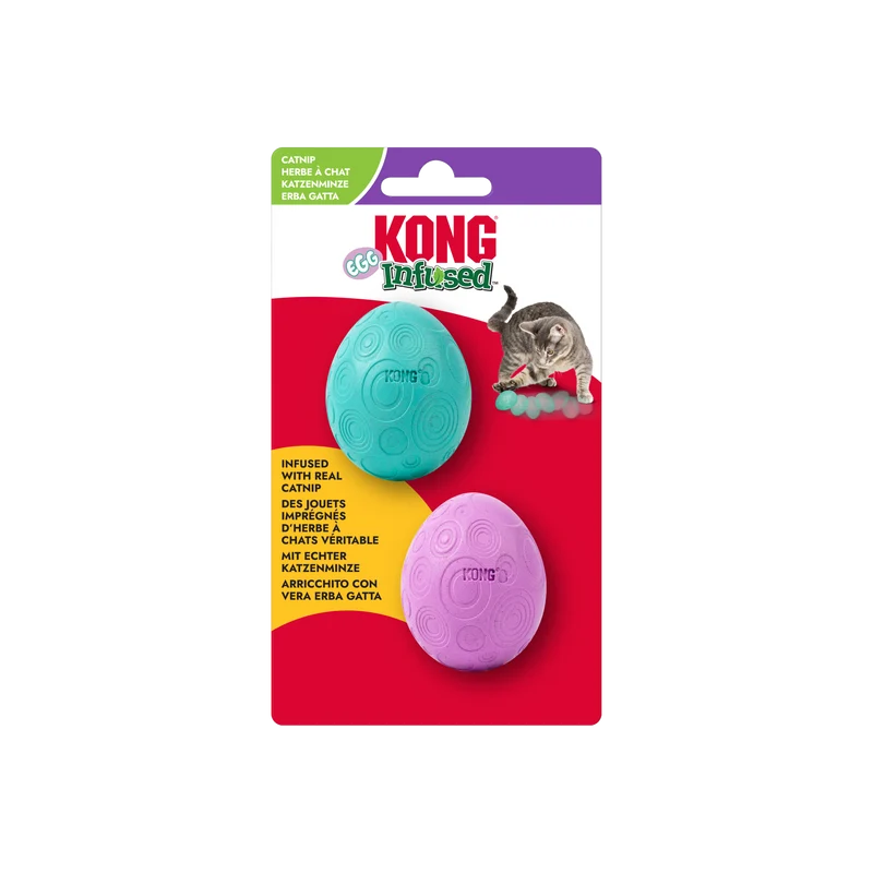 KONG Infused™ Catnip Egg Kattenspeelgoed – 2-pak