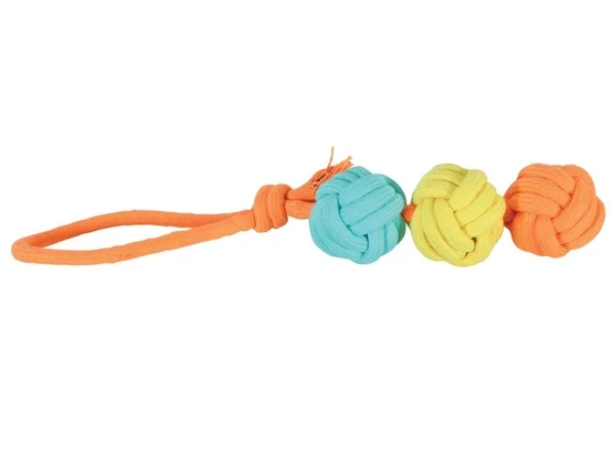 Zolux Zabawka dla psa szarpak trzy piłki sznur Twist 42cm