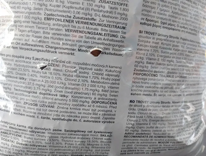 Trovet ASD urinary struvite dla psa – dieta weterynaryjna na kamienie moczowe 12,5 kg - USZKODZONE OPAKOWANIE [termin ważności: 27.08.2026]