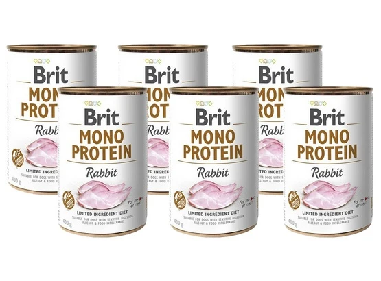 Brit Mono Protein Rabbit puszki 6x400g - jedno źródło białka z królika
