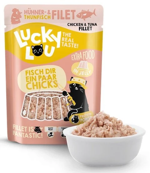 Lucky Lou Extrafood tuńczyk i kurczak w galaretce saszetka 70g - filetowy topper bez zbóż