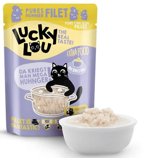 Lucky Lou Extrafood kurczak w bulionie saszetka 70g - soczysty filet bez zbóż