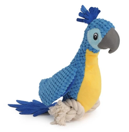 Camon Dog Toy pluszowa papuga - sznurek, piszczałka i szeleszczące wypełnienie