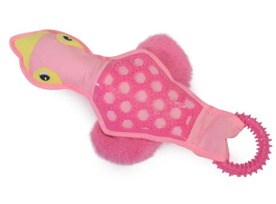 Camon Dog Toy pluszowa kaczka z ringiem TPR - dłuższa zabawa w przeciąganie i gryzienie
