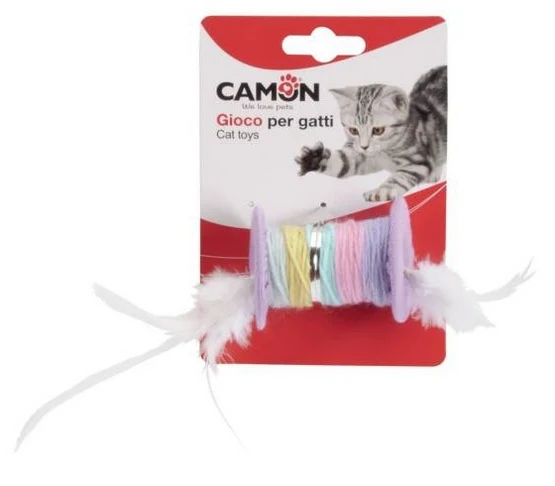 Camon Cat Toy szpulka z piórkami - lekka zabawka do polowania
