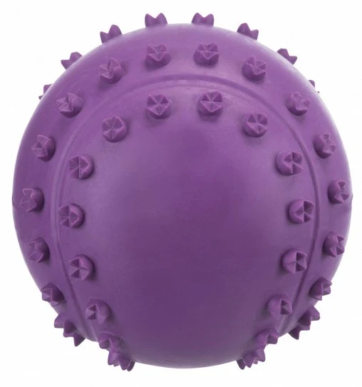 Trixie piłka kauczukowa z wypustkami - miękka piłka z piszczałką do aportu - 6 cm