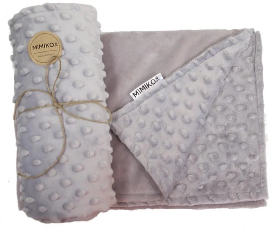 MIMIKO Pets kocyk Minky-Dot 100x75 cm szary - miękki i oddychający