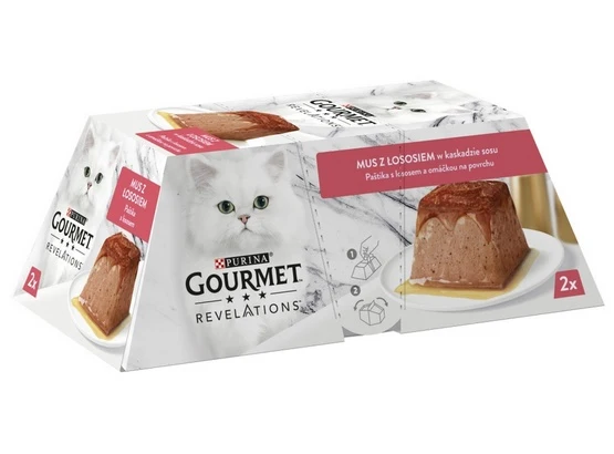 Gourmet Revelations mus z łososiem 2x57g - wygodne porcje w kształcie piramidy