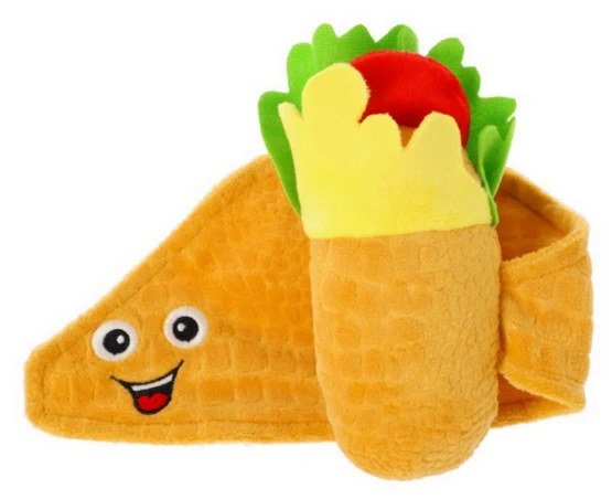Dingo zabawka dla psa burito 14 cm - tortilla na rzep z piszczałką