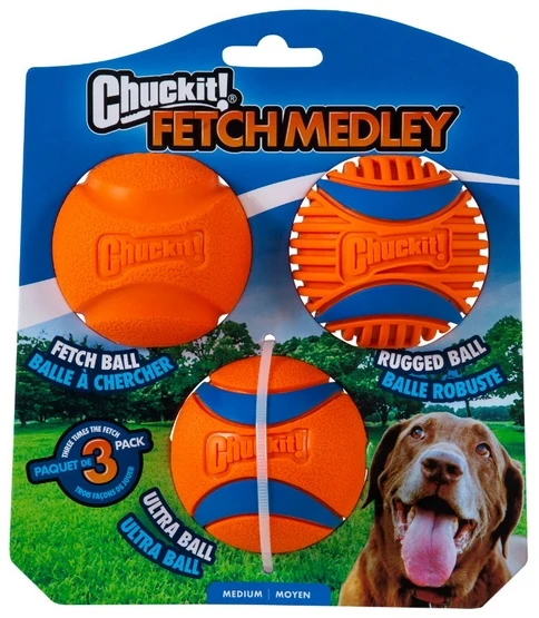Chuckit! fetch medley iii - zestaw 3 różnych piłek - 3 pak