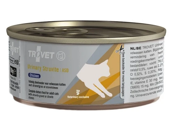 Trovet ASD Urinary Struvite dla kota kurczak puszka 100g - kontrola struwitów i pH moczu