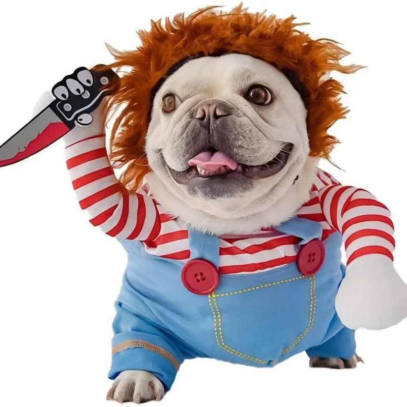 Kuslig dockhundkostym – Plyschig rolig Halloween-outfit för husdjur