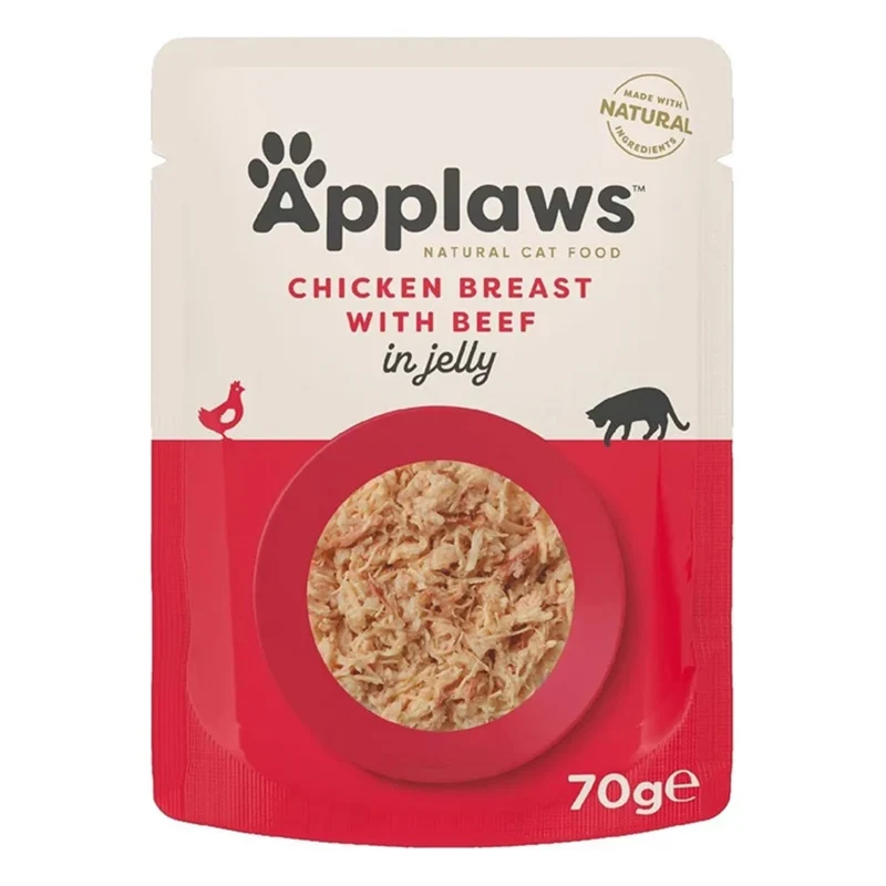 Expiry Date 29-Oct-26 Applaws Chicken Breast with Beef in Jelly Wet Cat Food - 70G