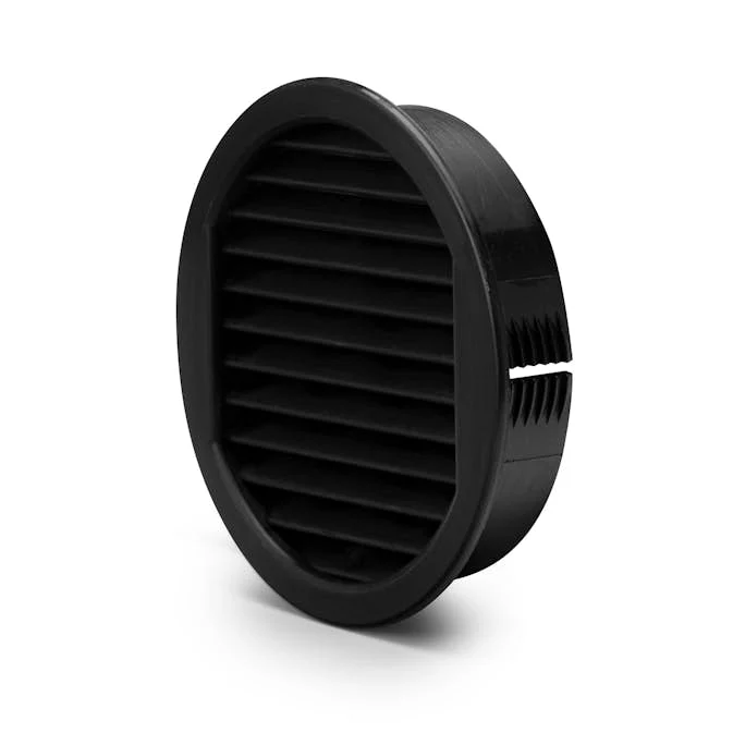 Ventilkåpor till terrarium - rund - svart - 80 mm - 2 pack