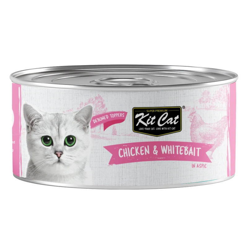 Kit Cat Deboned Chicken & Whitebait Toppers Cat Wet Food 80G