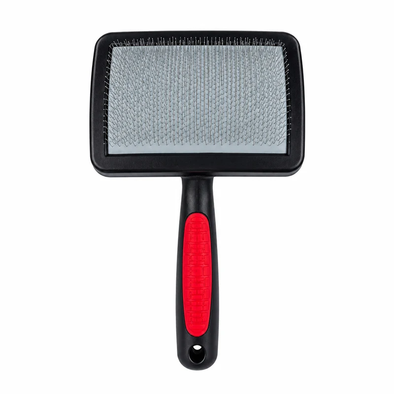 IdealDog Ergonomic Soft Pin Slicker Brush for Dogs & Cats Large Black
