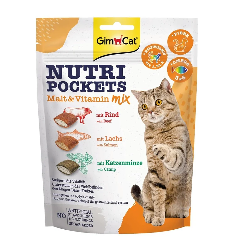 Gimborn GimCat Nutri Pockets Malt & Vitamin Mix Crunchy Cat Treats 150G