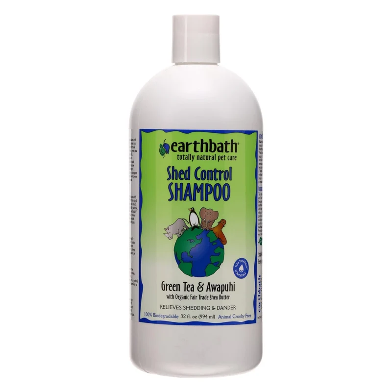 Expiry Date 31-Dec-26 earthbath Shed Control Shampoo Green Tea & Awapuhi W/Organic Fair Trade Shea Butter - 32OZ