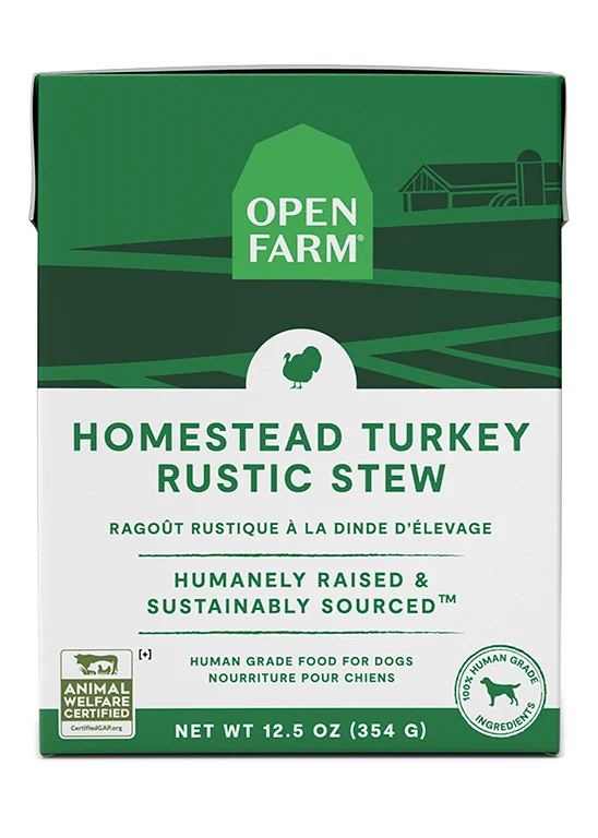 Expiry Date 30-Dec-26 Open Farm Homestead Turkey Rustic Stew Wet Dog Food - 354G