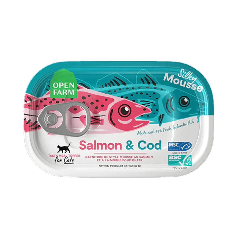 Expiry Date 31-Dec-26 Open Farm Salmon & Cod Meal Topper for Cats - 89G