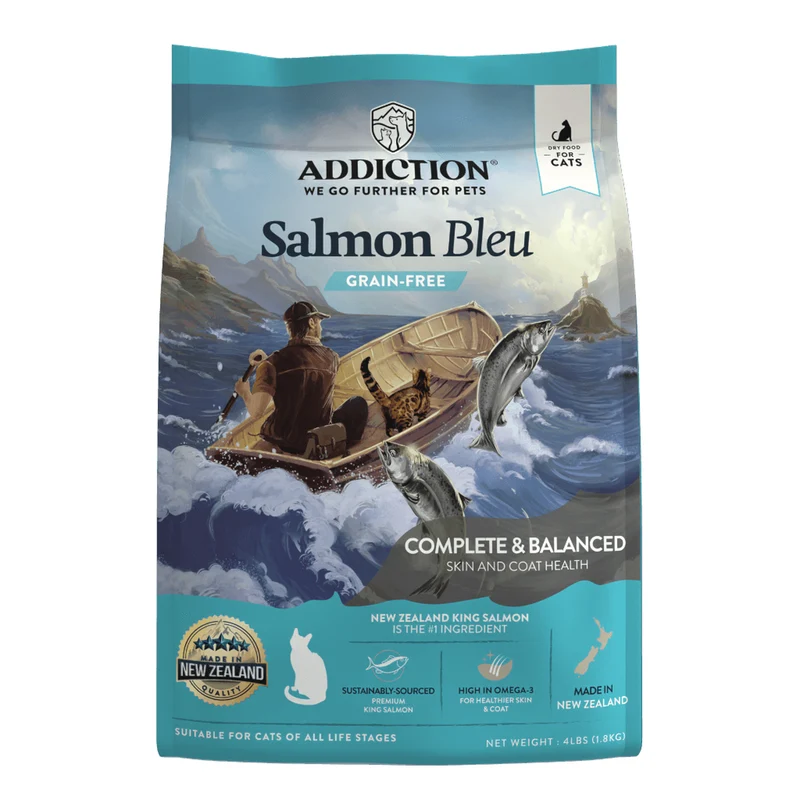 Addiction Salmon Bleu Skin & Coat Dry Cat Food 4LBS