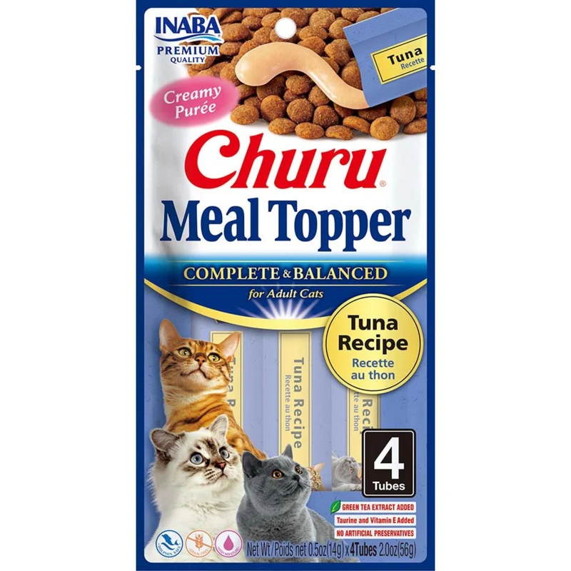 Inaba Churu Complete & Balanced Tuna Adult Cat Meal Topper 4x14G
